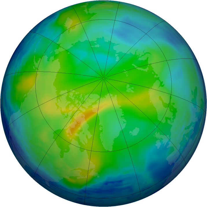 Arctic ozone map for 24 November 1994